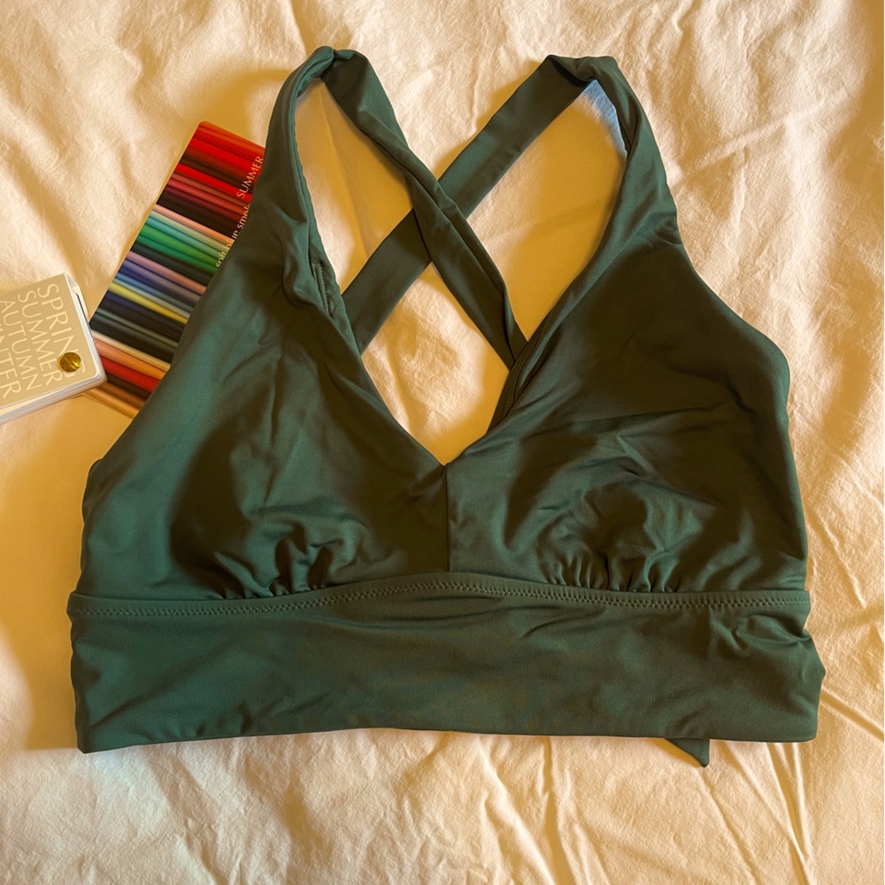 Athleta swim top green size small